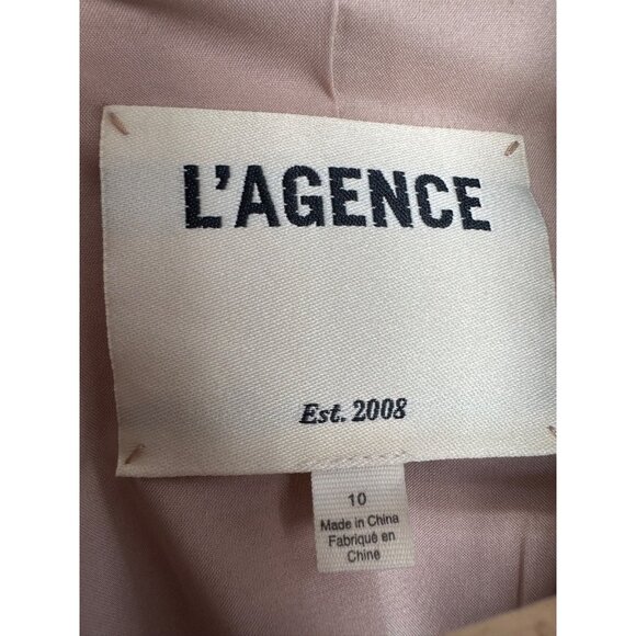 L'AGENCE Inez Cropped Blazer In Biscuit Size 10 Linen Blend Career Designer - Picture 5 of 11